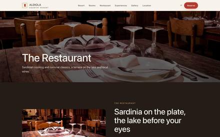 Aldiola Country Resort — restaurant page